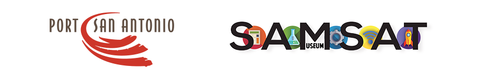 Port San Antonio and SAMSAT logos